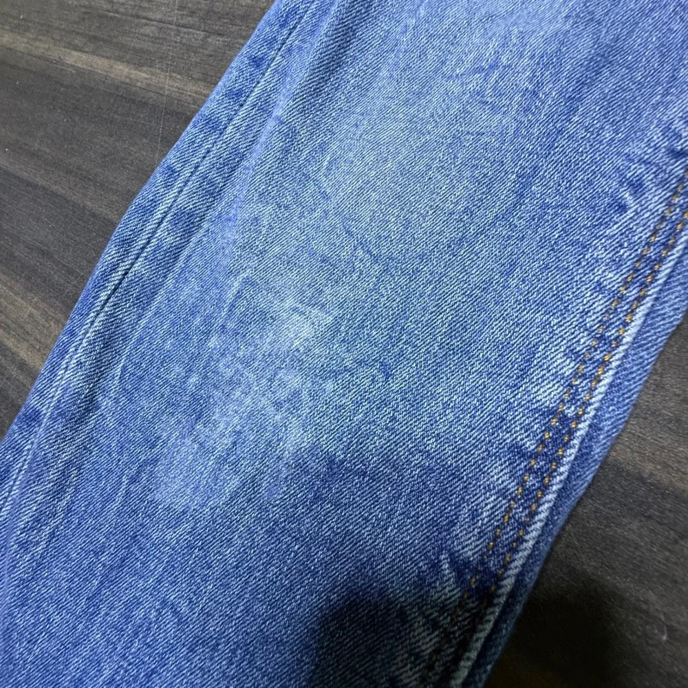 Zara The Skinny Island Blue‎ Jeans Size 6 Distressed Frayed Hem Denim